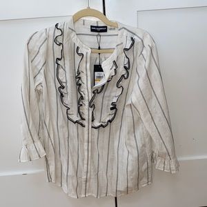 NWT Karl lagerfeld ruffle button down shirt